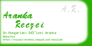 aranka reczei business card